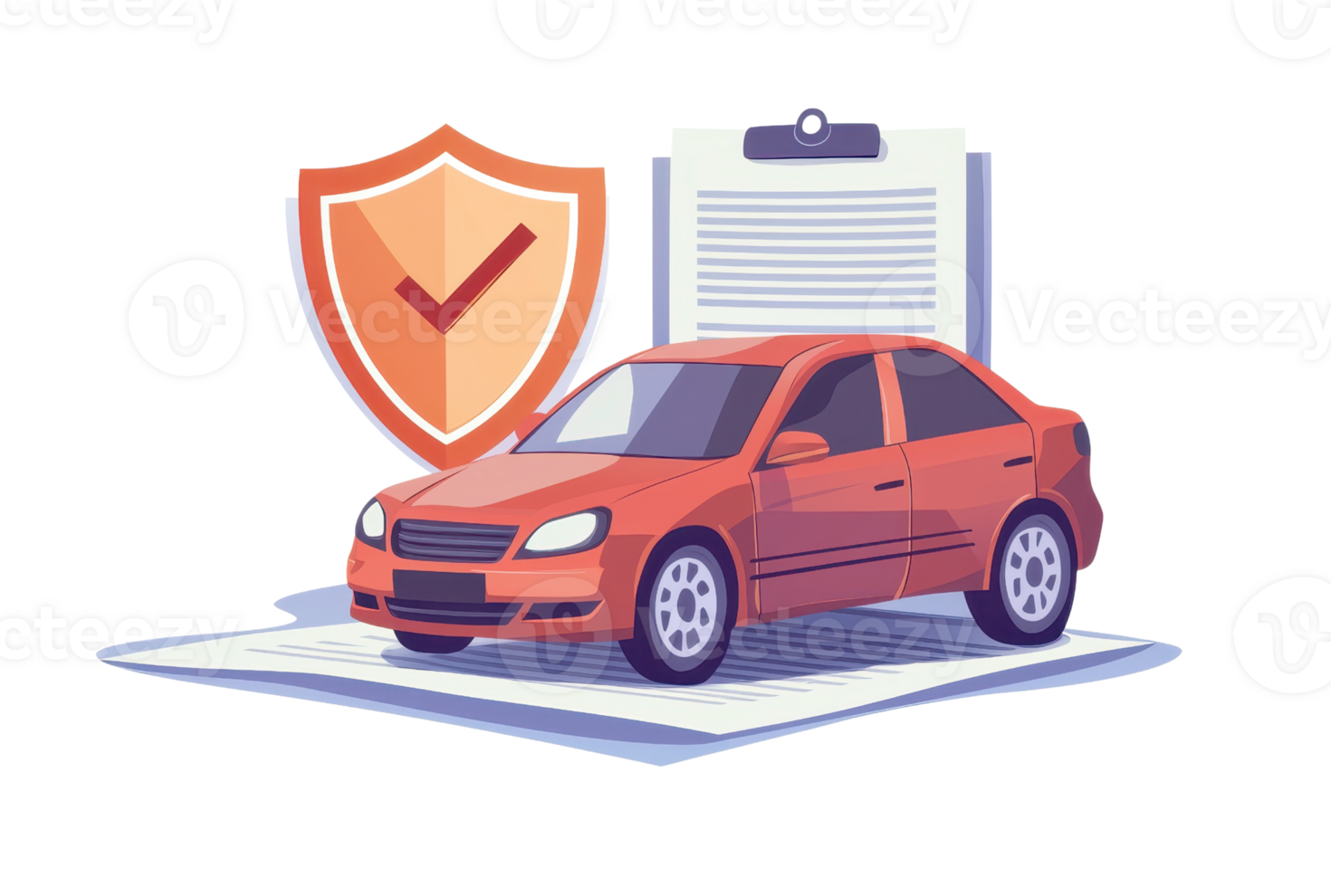 Graphic of a car insurance policy with a secure checkmark shield representing verified leads